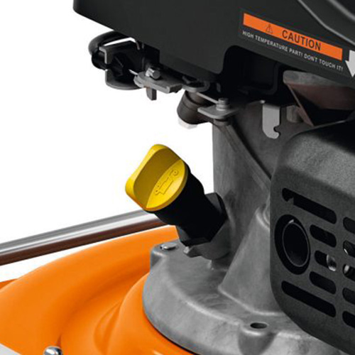 <b>BUJÃO DO ÓLEO</b>
Bujão RM 2 R evita impurezas e facilita o abastecimento. Indicador permite verificar o nível do óleo rapidamente.