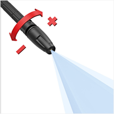 <strong class="attributes-item-title">Bico leque</strong>
Para jato de água em formato leque, com fácil ajuste: basta girar o bico para regular.